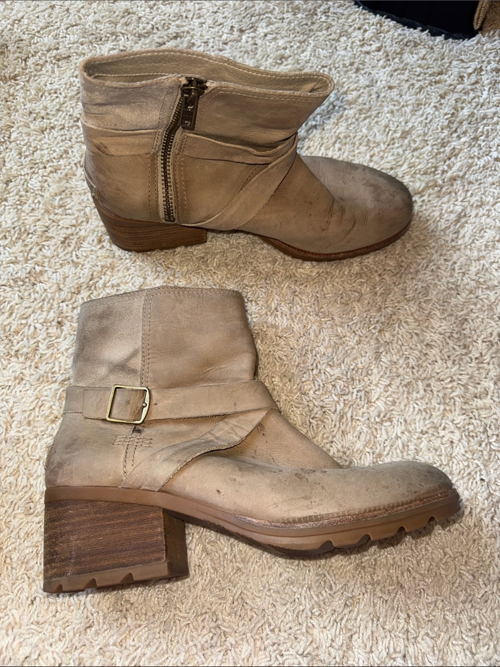 Sorel Women's Taupe Buckle Ankle Booties